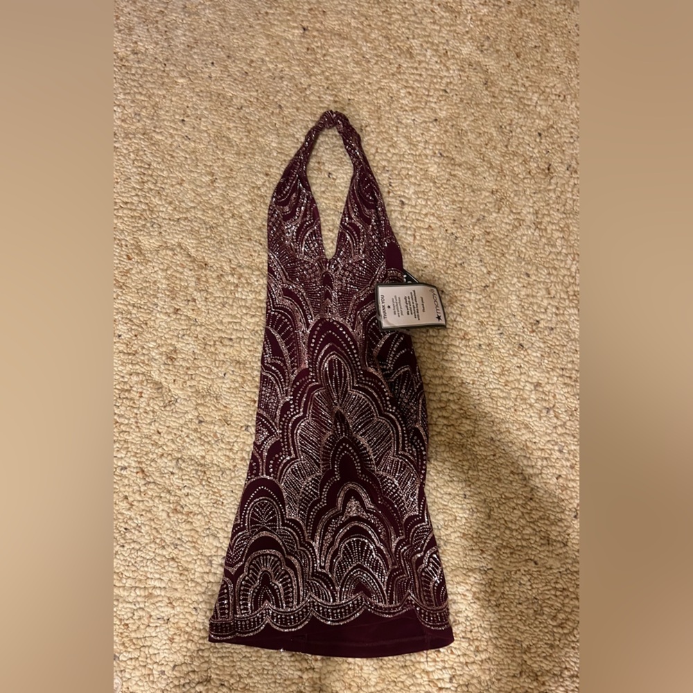 Macy's Elegant Maroon and Silver dress